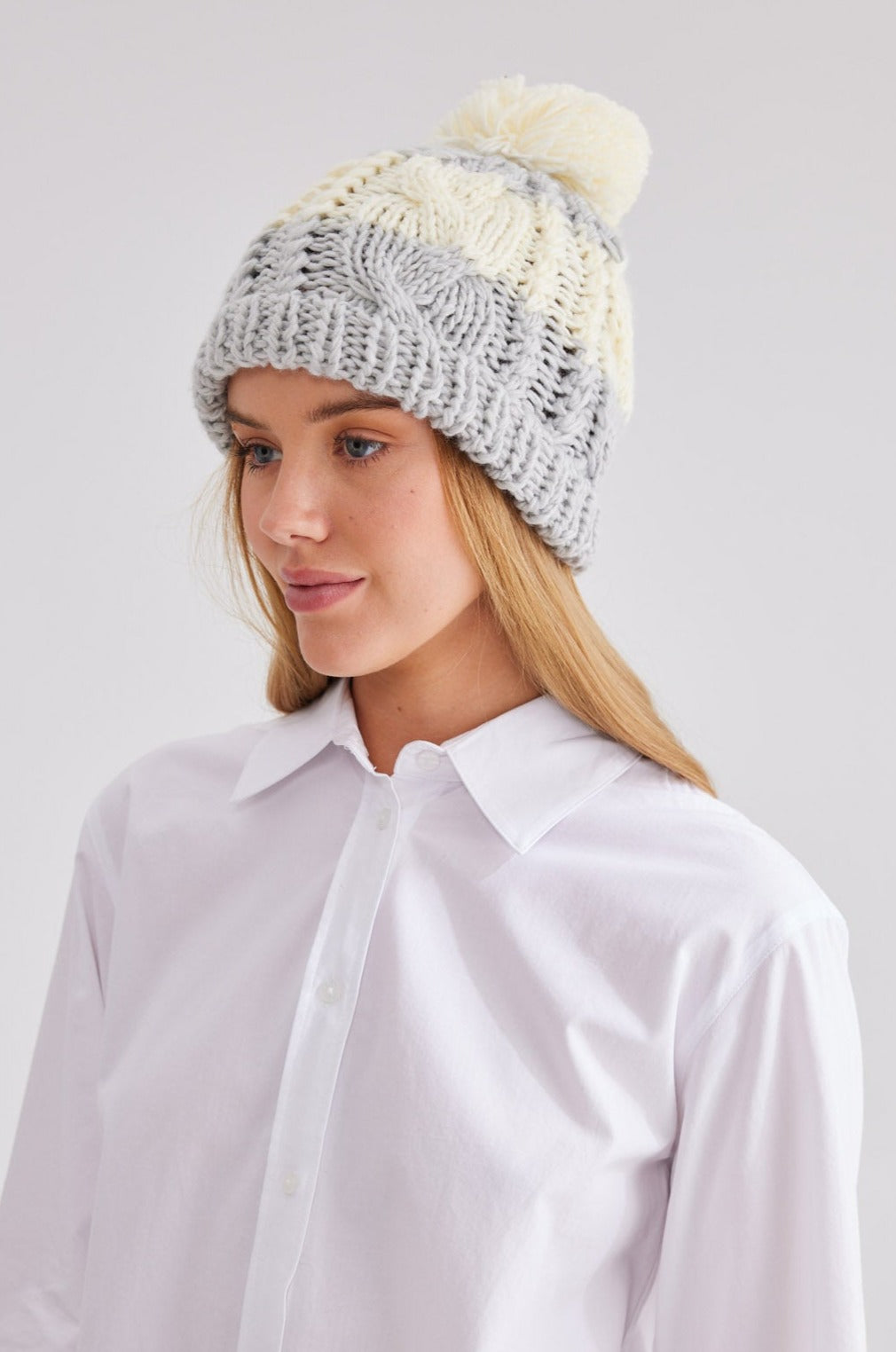 Heidi Beanie - Grey Stripe