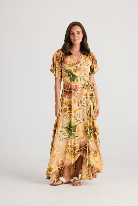 Tropics Wrap Dress - Majesty Palm