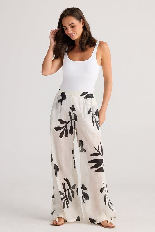 Fly Away Pant - White Passion Flower