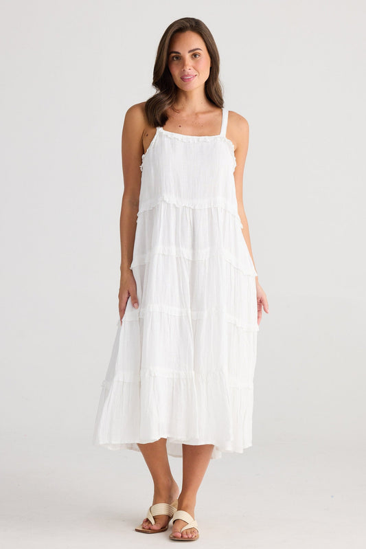 Alita Dress - White Gauze