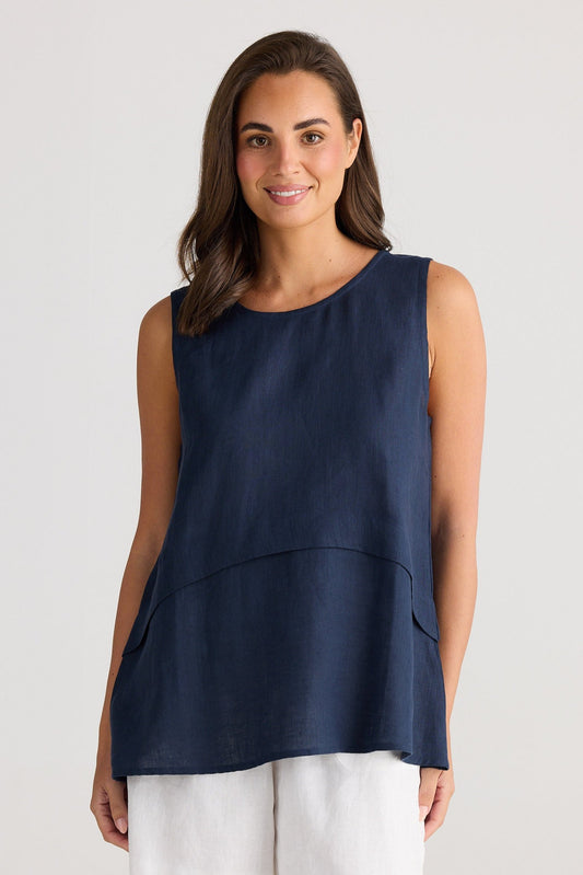 St Tropez Tank Top - Navy