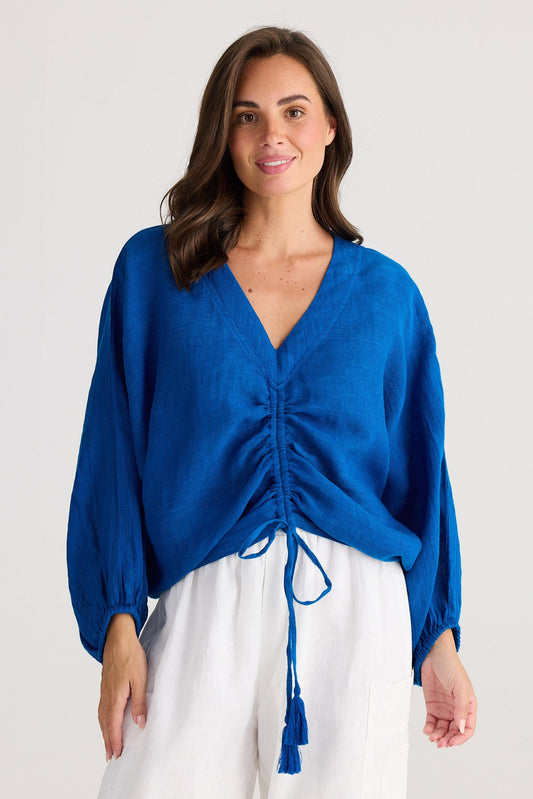 Happy Hour Top - Sapphire Gauze