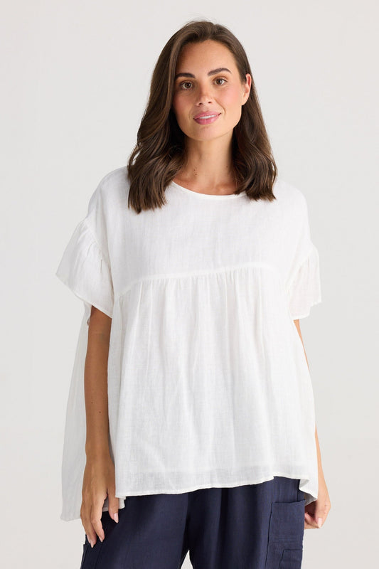 Caicos Top - White Gauze