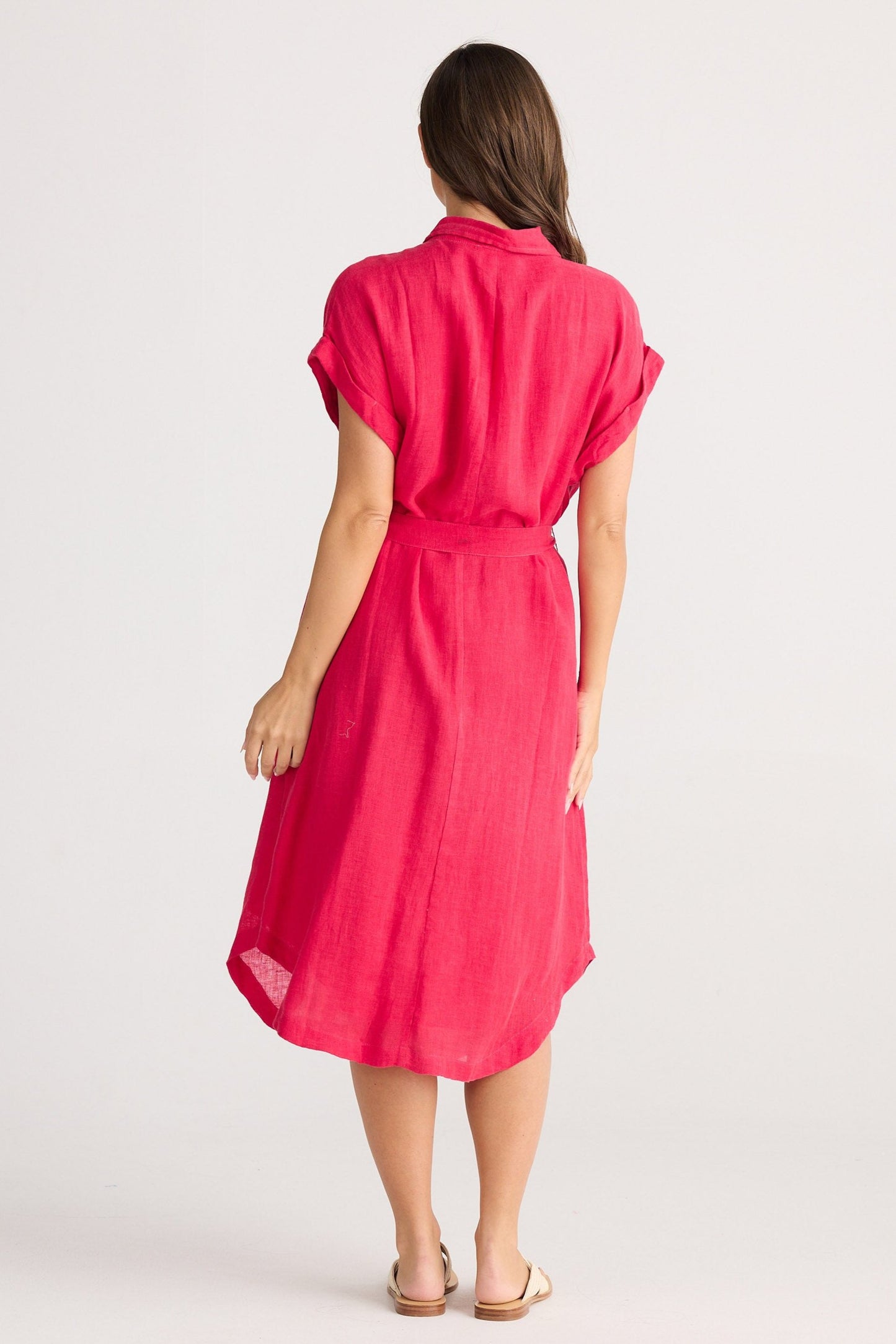 Vea Shirt Dress - Raspberry Gauze