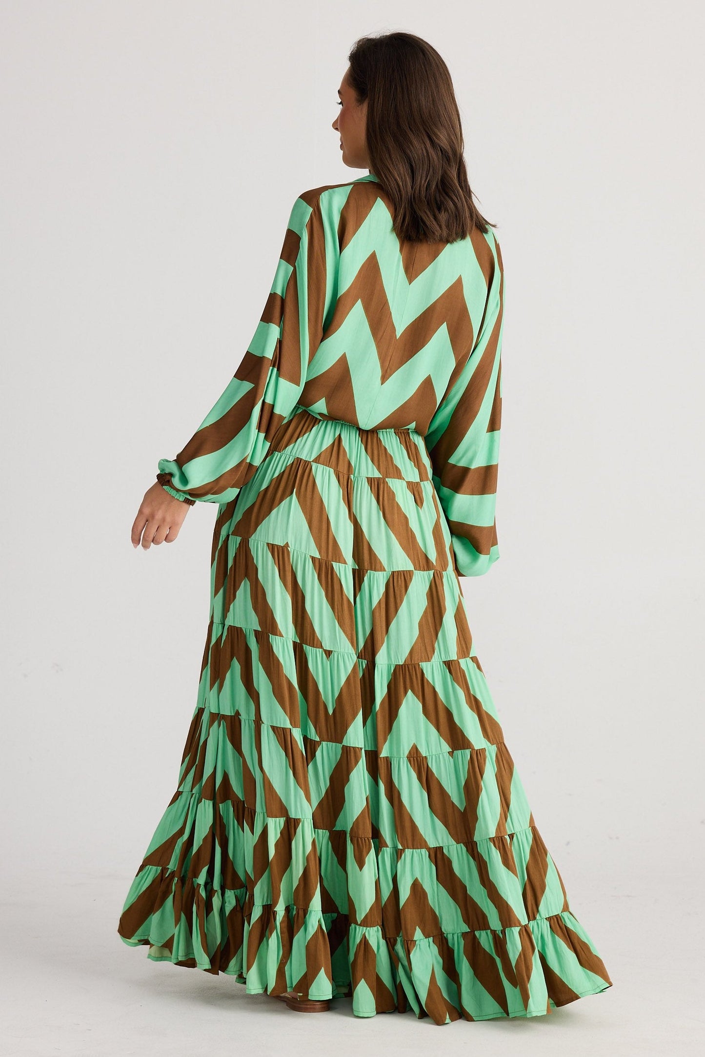 Blossom Skirt - Choc Mint Chevron