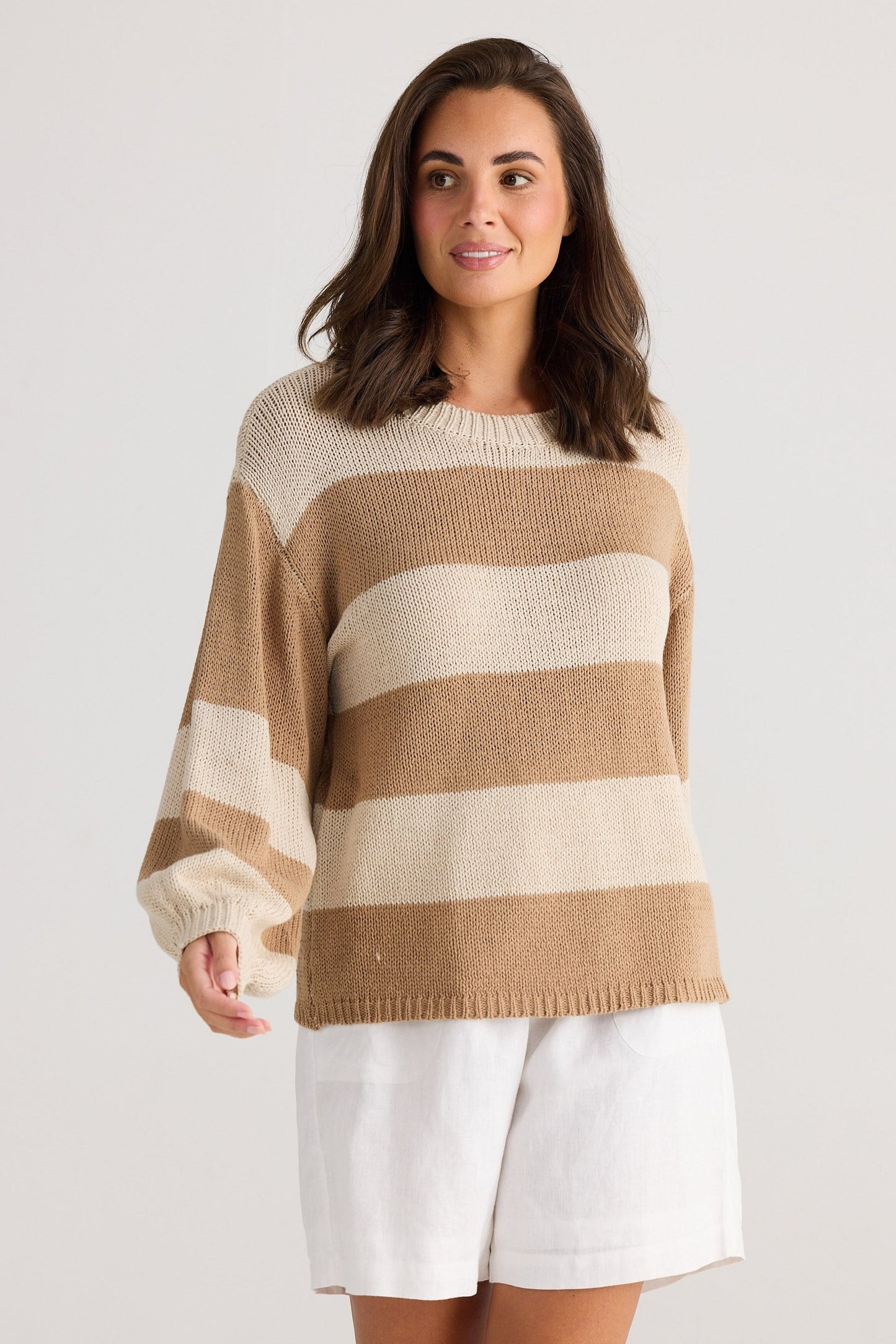 Driftwood Knit - Taupe Stripe