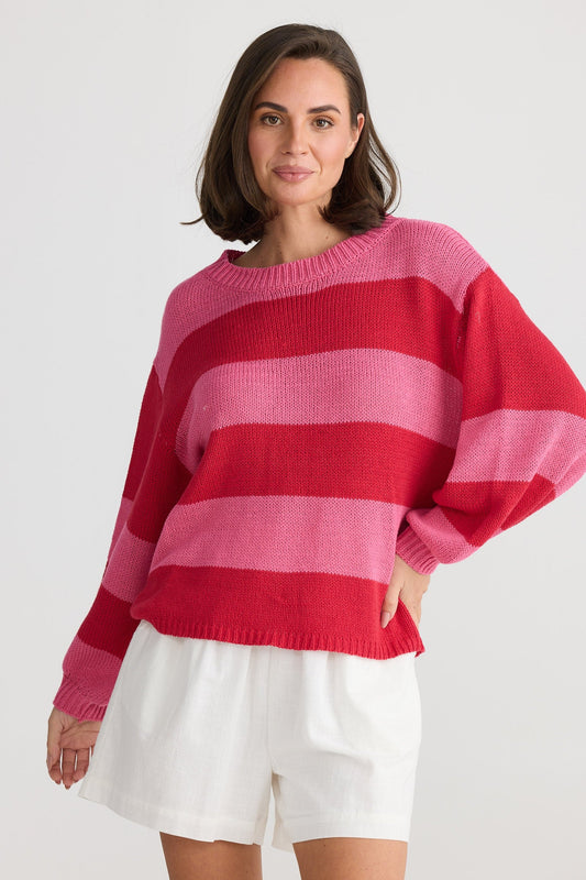 Driftwood Knit - Red Stripe