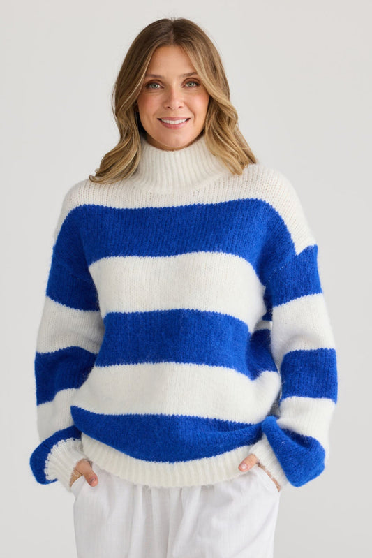 Island Knit - Cobalt Stripe