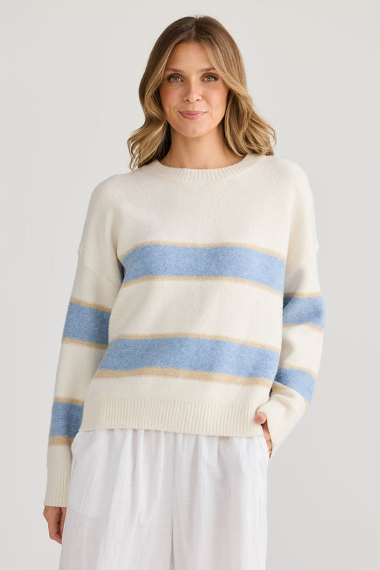 Overboard Knit - Lake Stripe