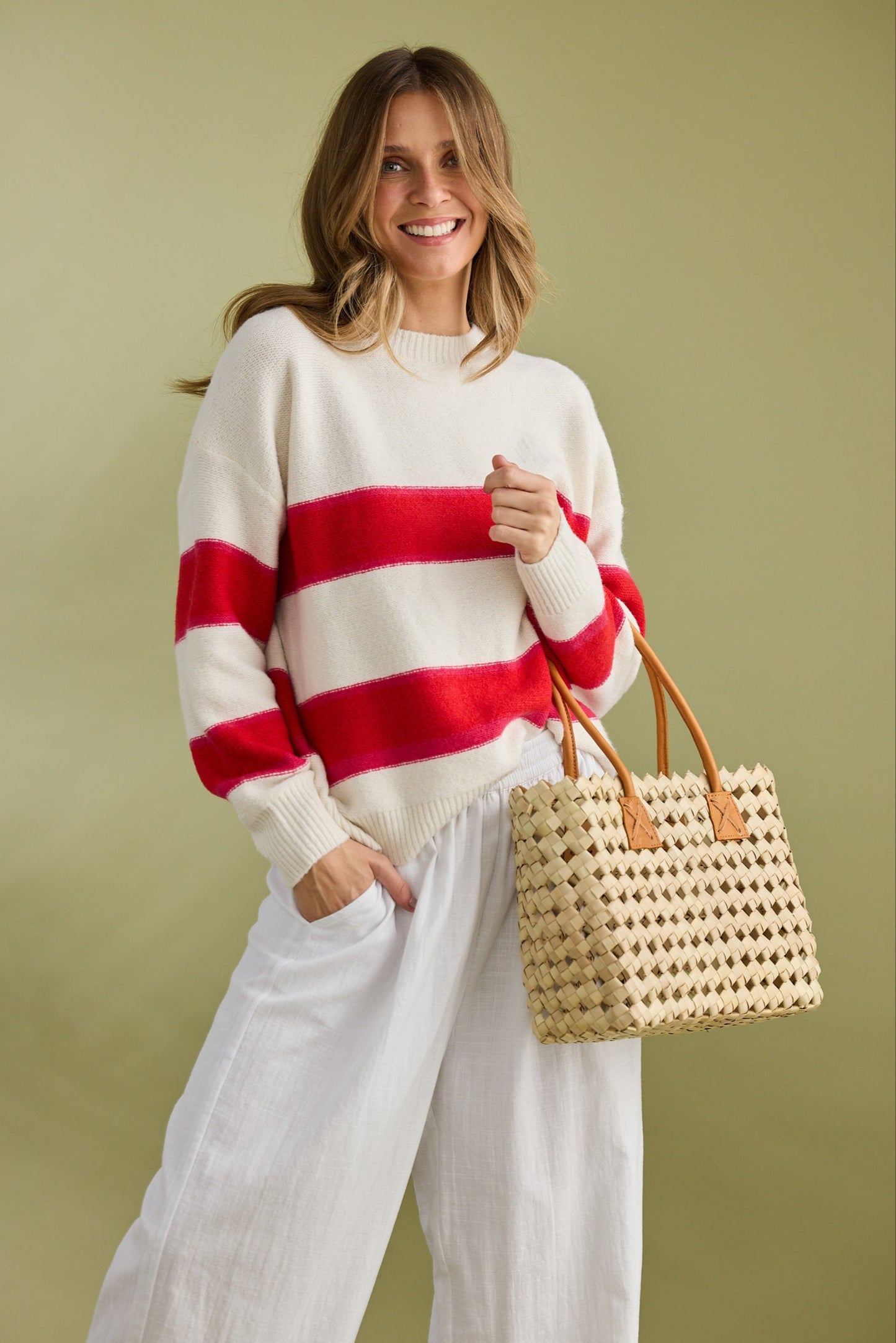 Overboard Knit - Red Stripe