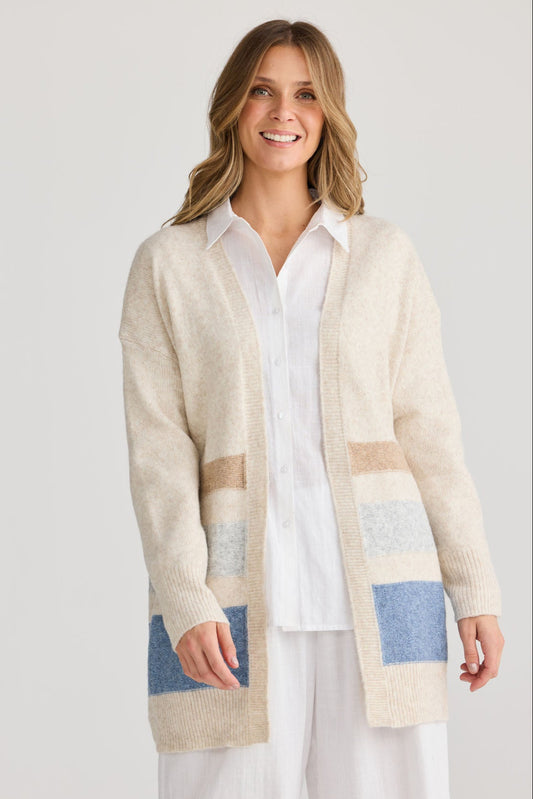 On Deck Cardi - Denim Stripe