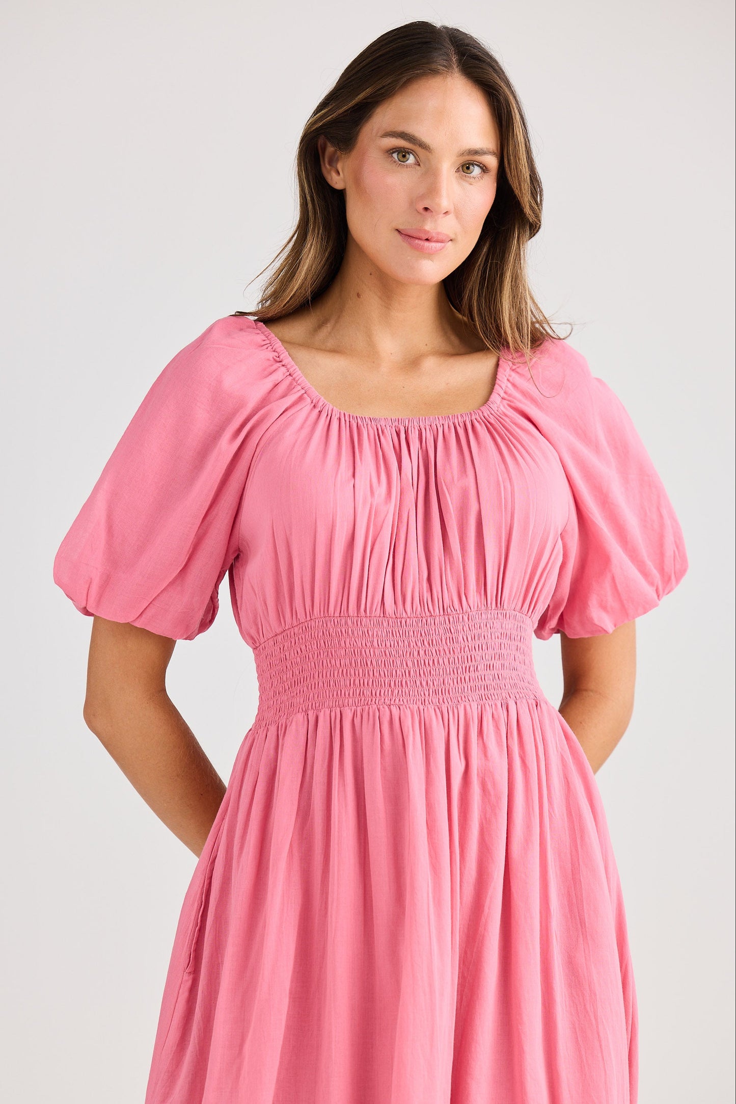 Scallop Dress - Cosmo Pink