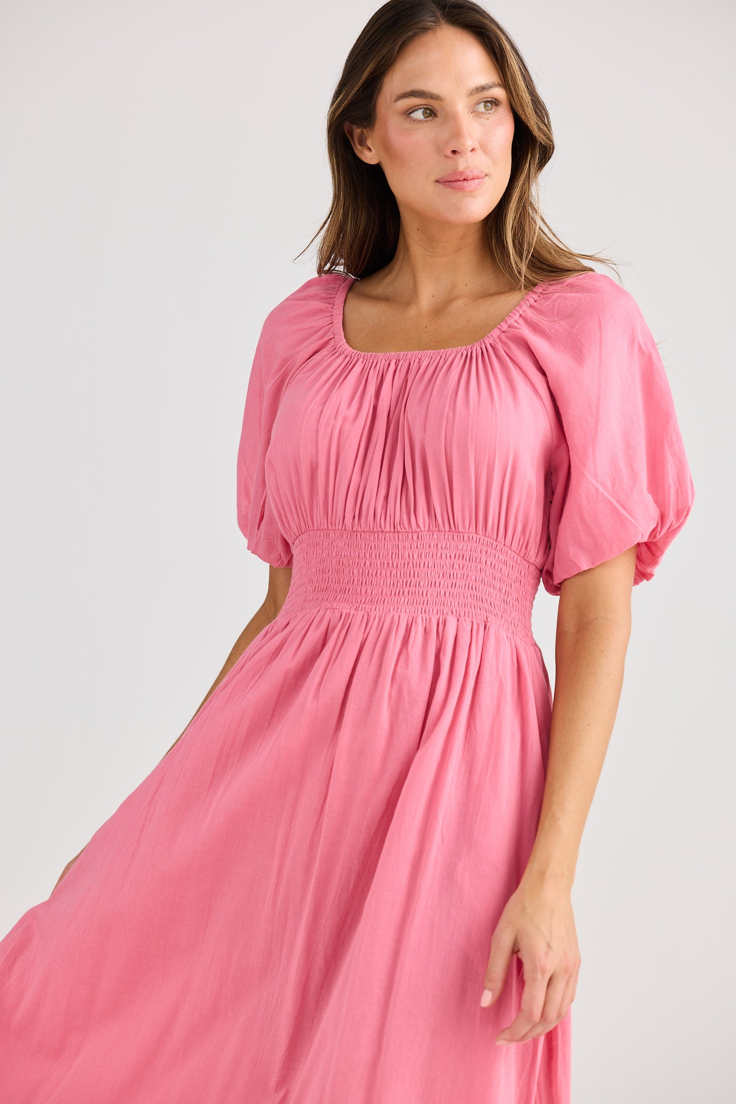 Scallop Dress - Cosmo Pink