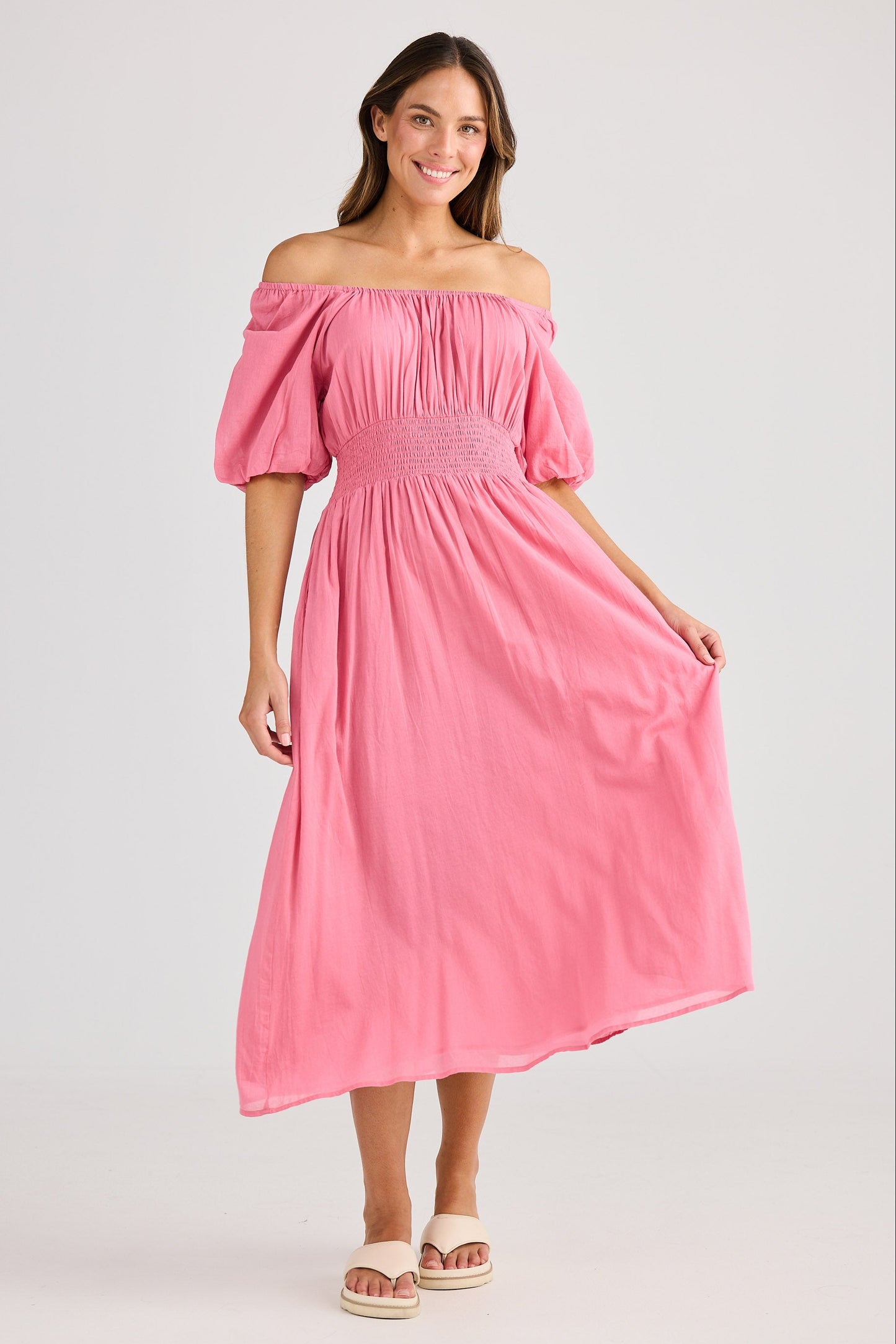 Scallop Dress - Cosmo Pink