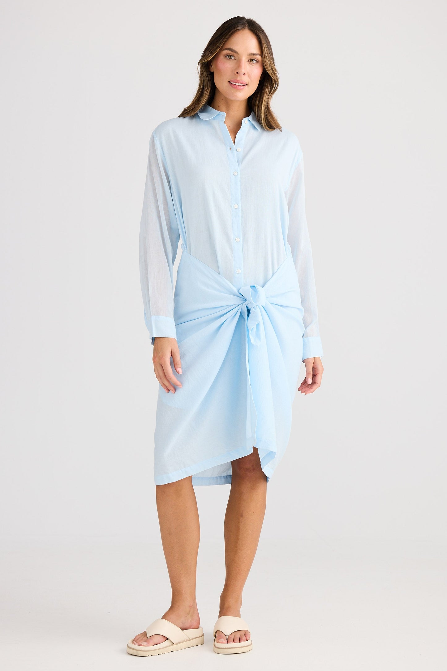 Ocean Shirt Dress - Ice Blue