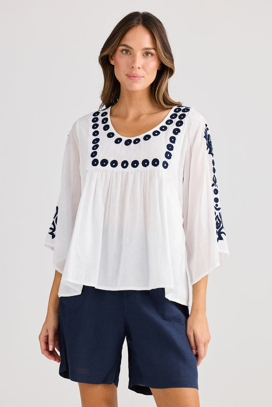 Sun Lounge Top - White