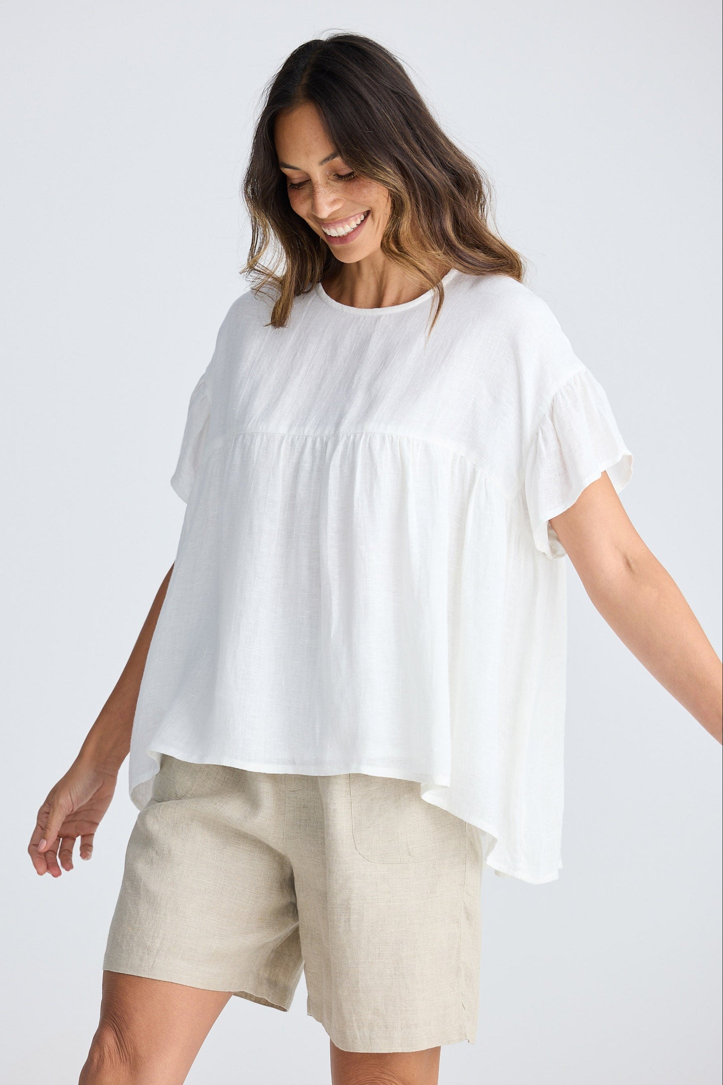 Caicos Top - White Linen