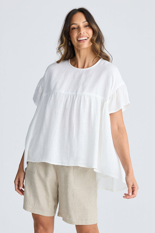 Caicos Top - White Linen