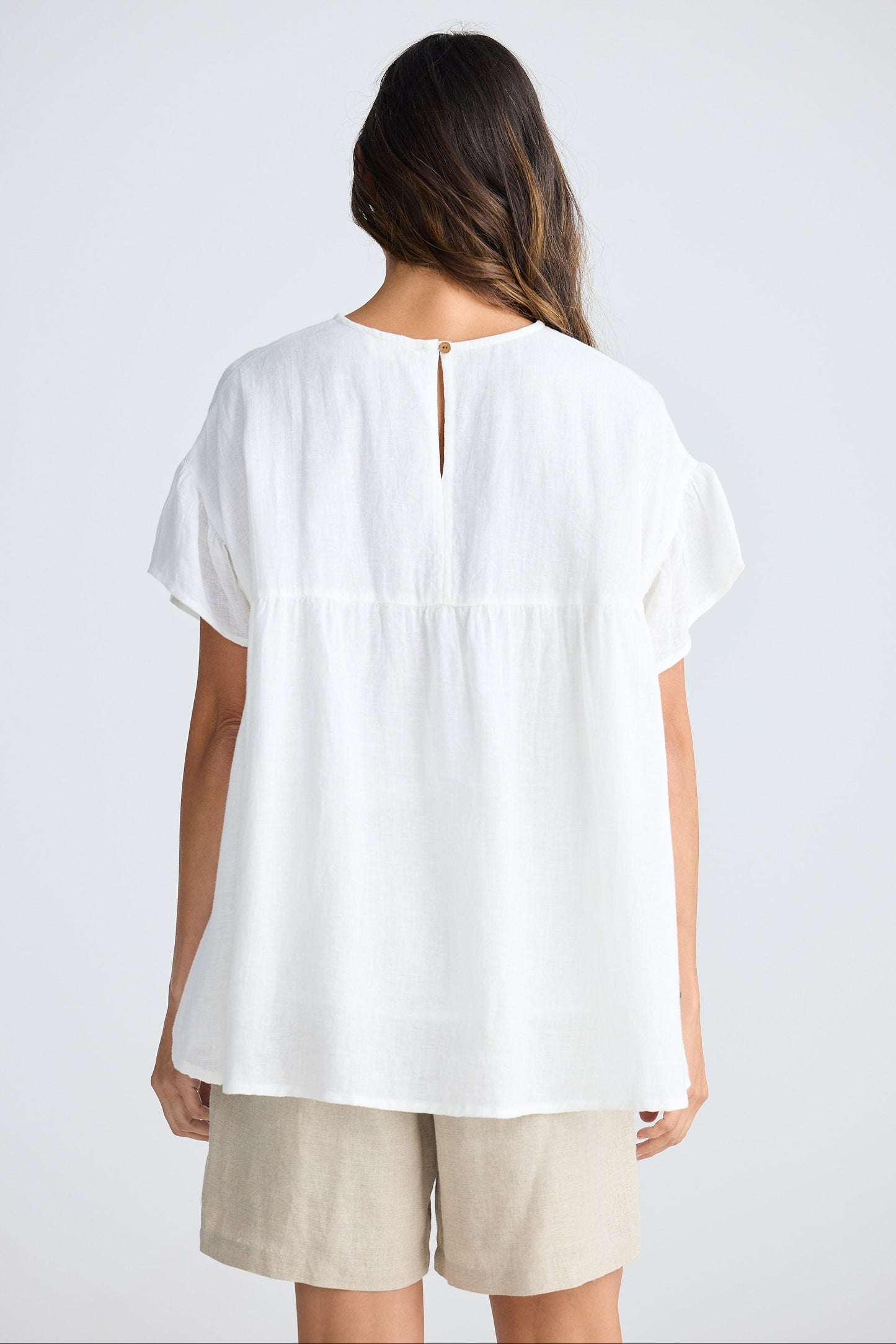 Caicos Top - White Linen