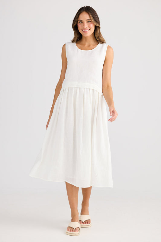 St Tropez Dress - White Linen