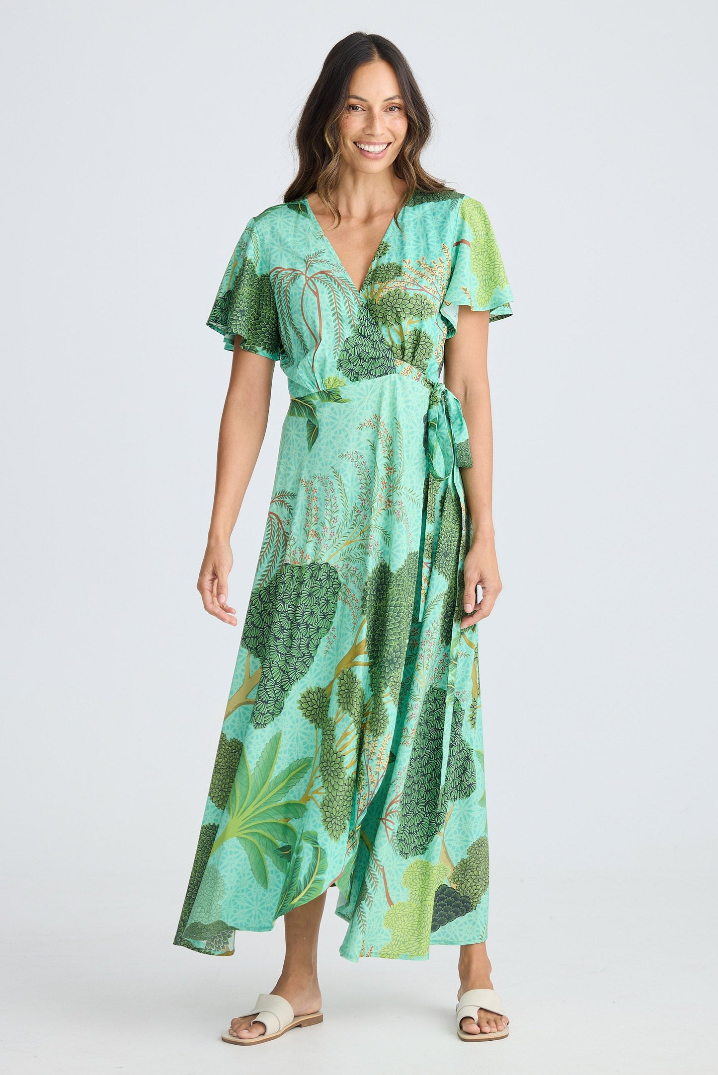Tropics Wrap Dress - Rainforest Print