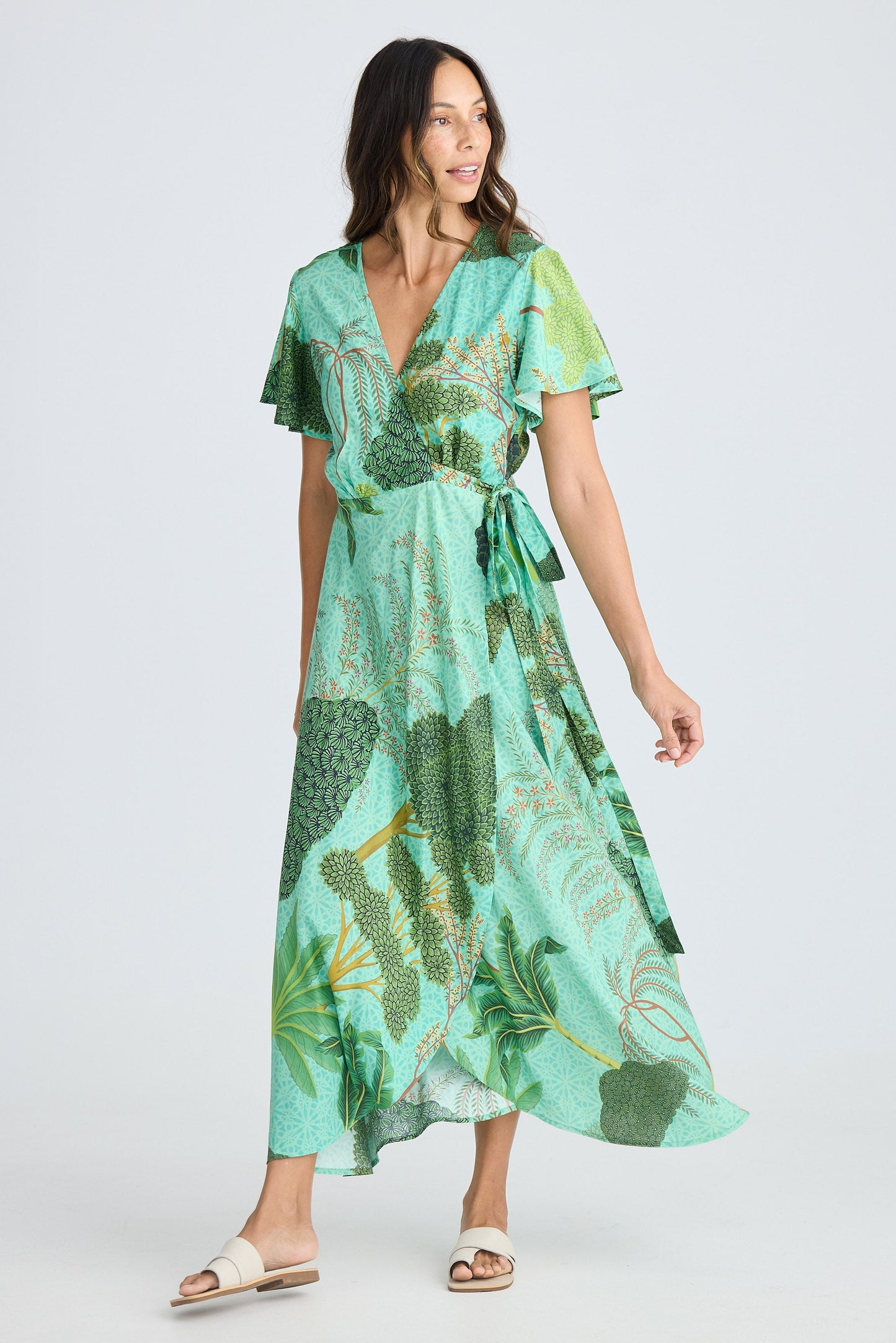 Tropics Wrap Dress - Rainforest Print