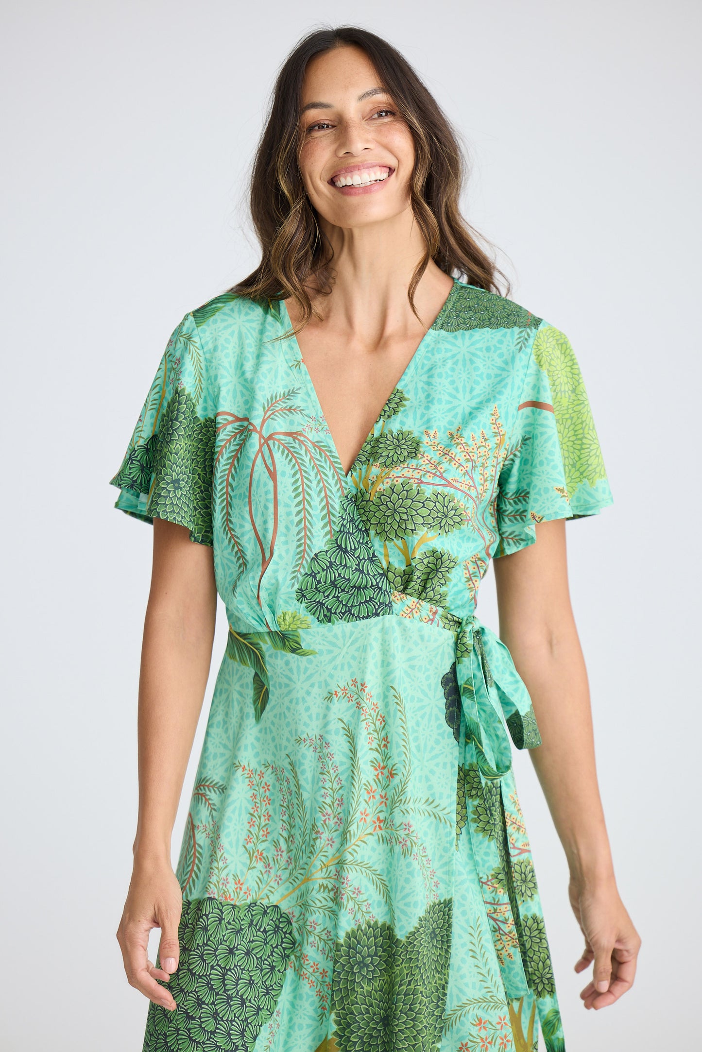 Tropics Wrap Dress - Rainforest Print