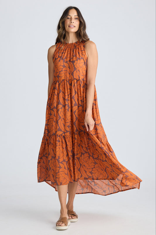 Margot Dress - Tuscan Palm Print