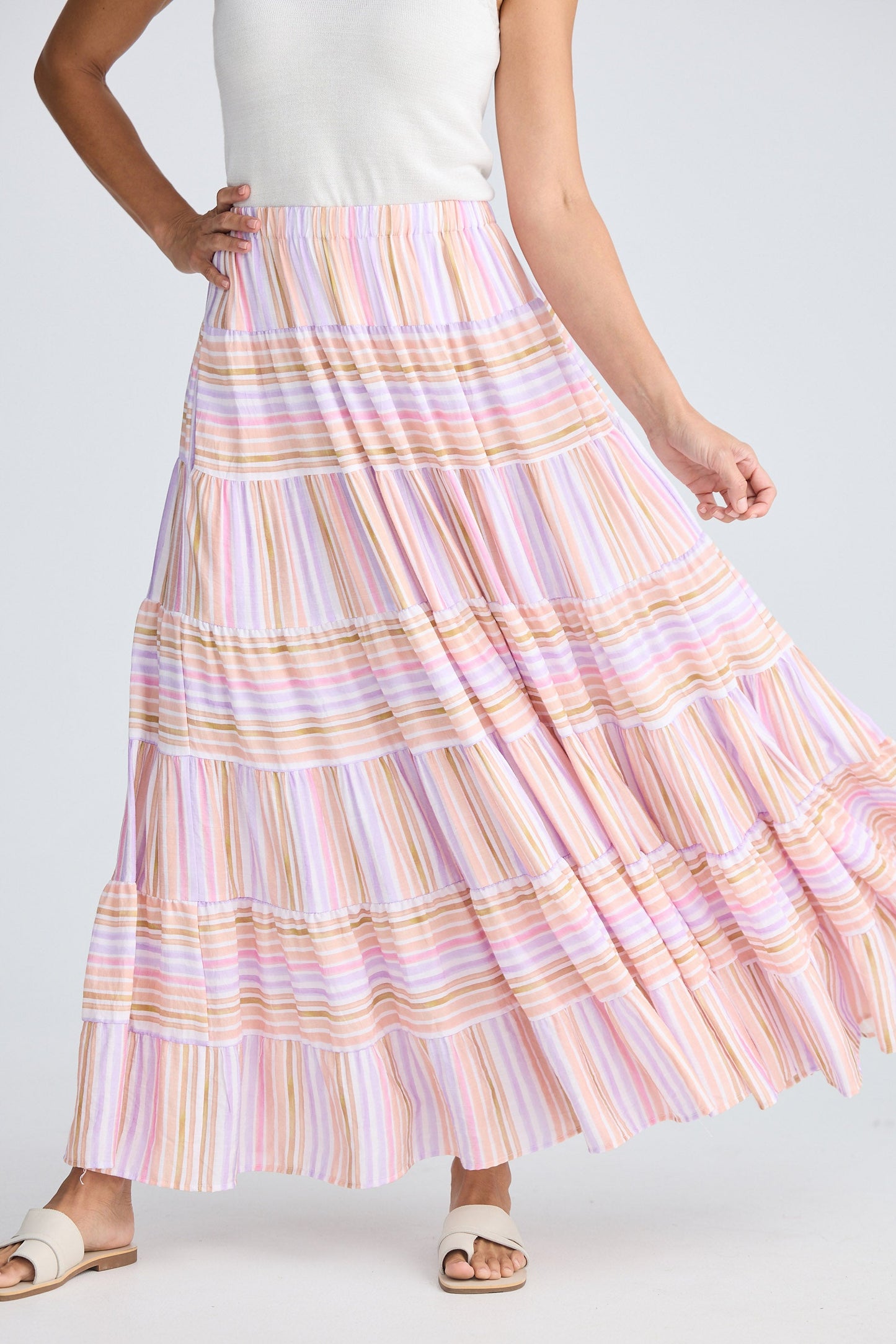 Blossom Skirt - Painterly Stripe