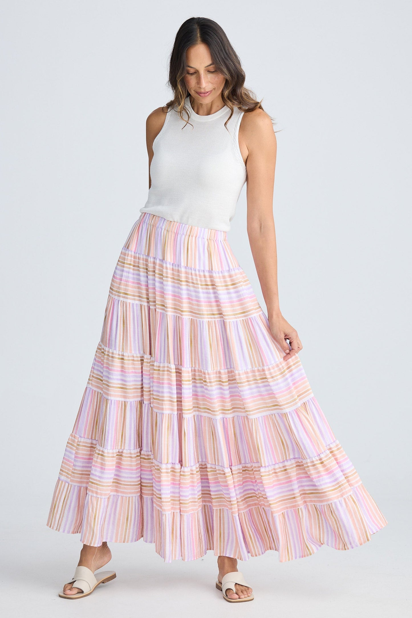 Blossom Skirt - Painterly Stripe