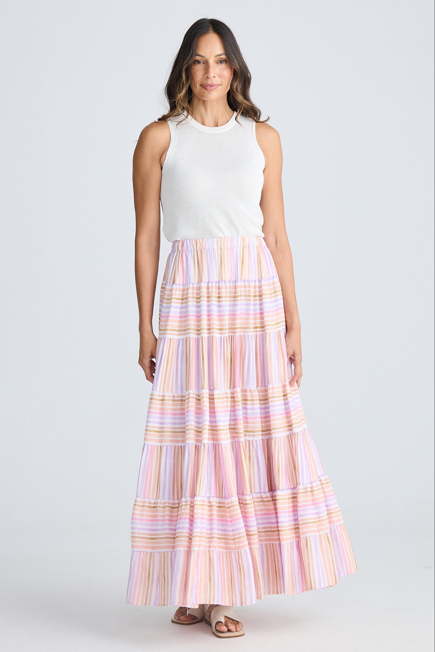 Blossom Skirt - Painterly Stripe