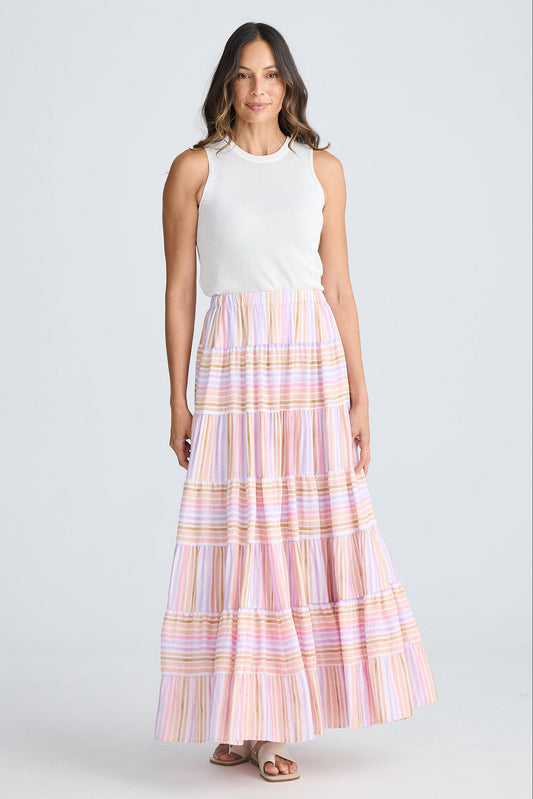 Blossom Skirt - Painterly Stripe