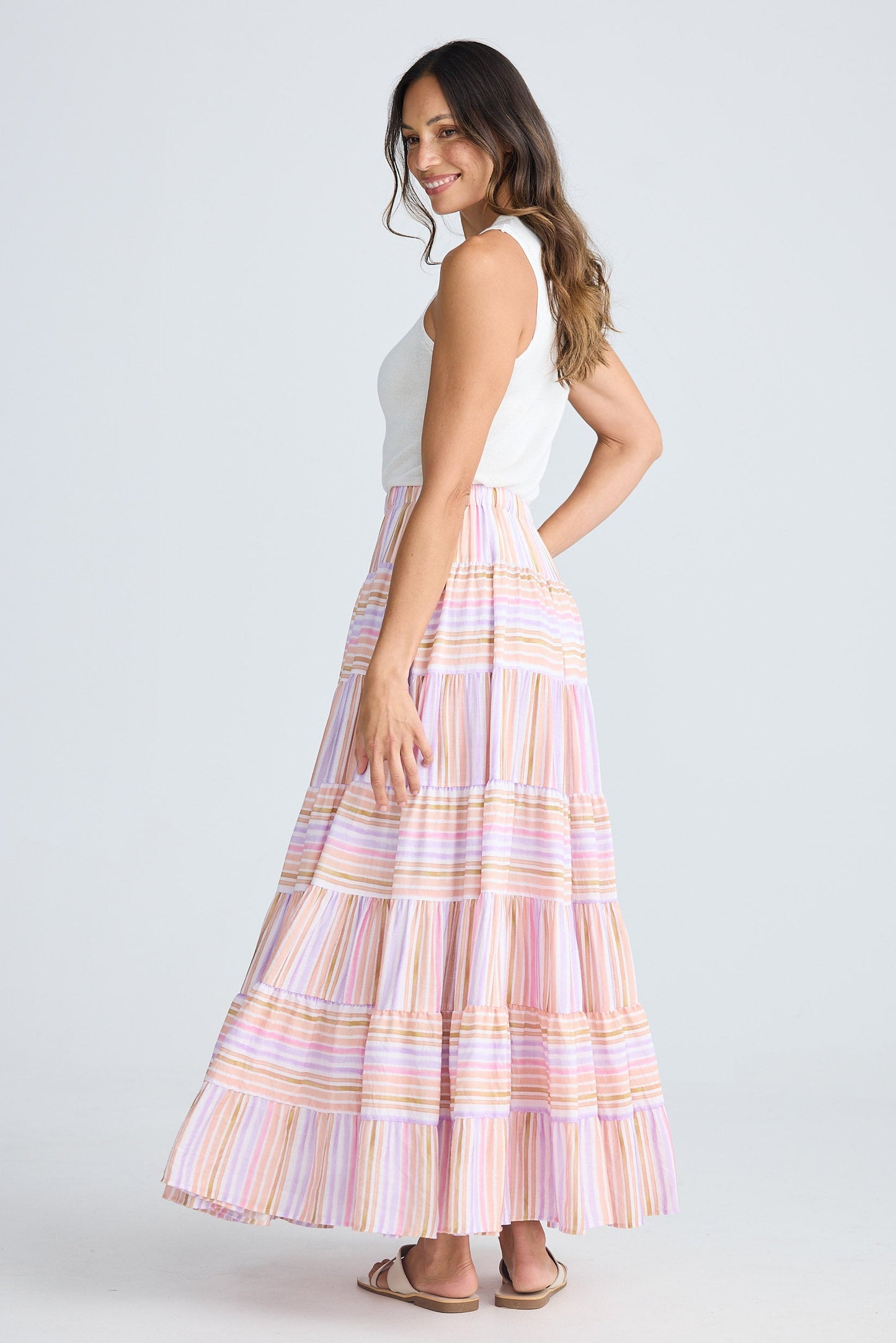Blossom Skirt - Painterly Stripe