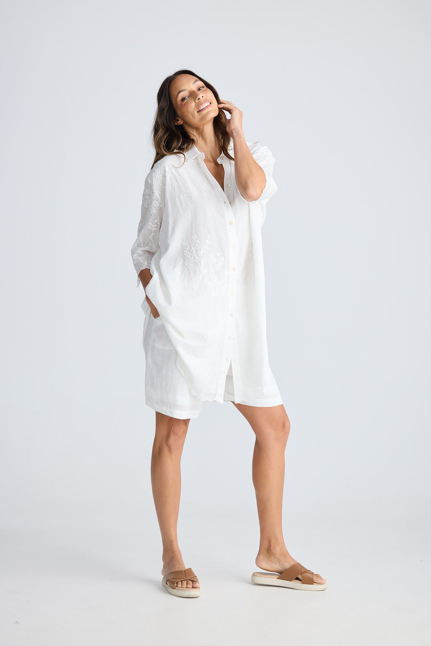 Offredo Shirt Dress - White