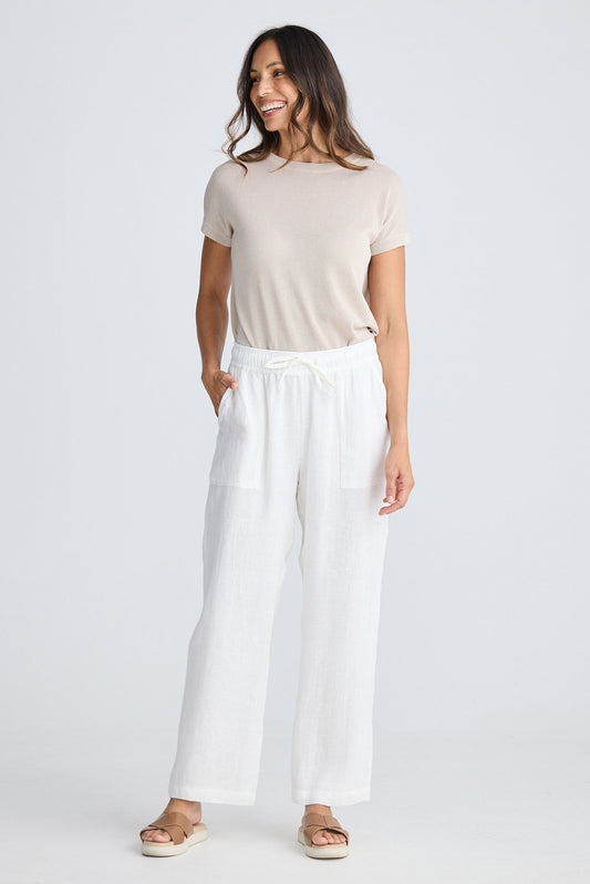 Marina Pant - White Linen