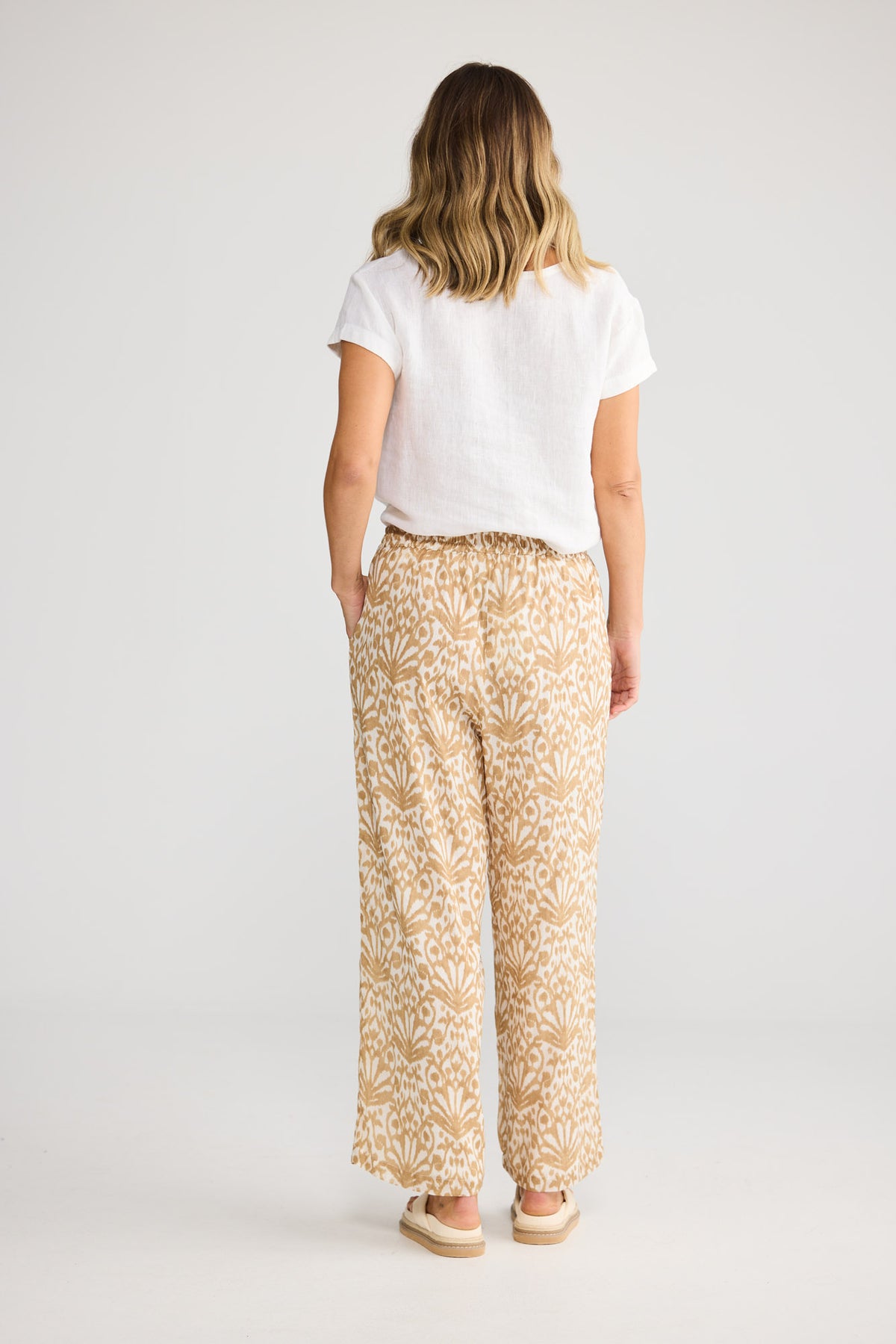 Playa Pant in Taupe Spring Fan — additional view.