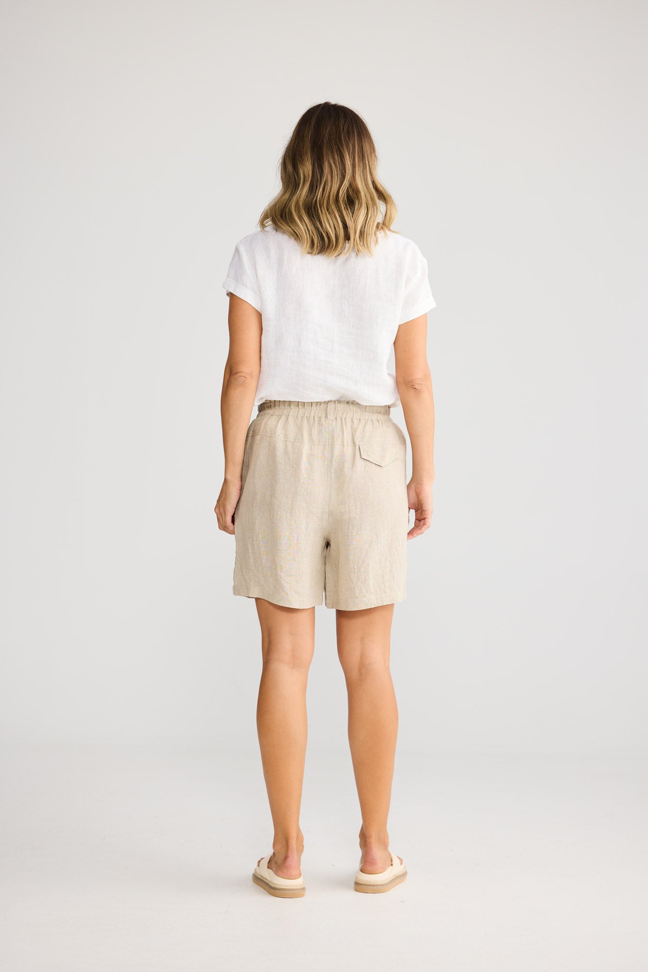 Captain Short in Natural Linen — additional view.