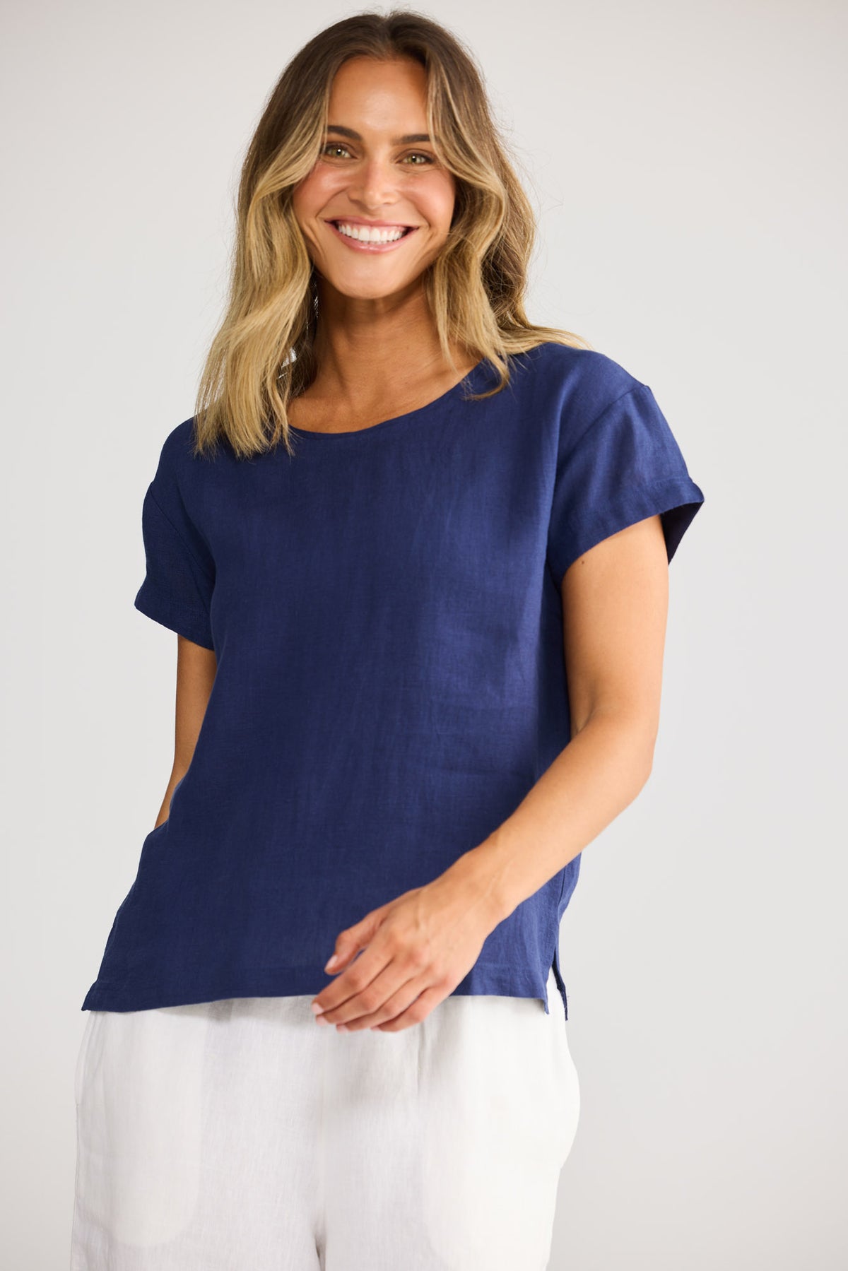 Captain Tee in Navy with short sleeves.
