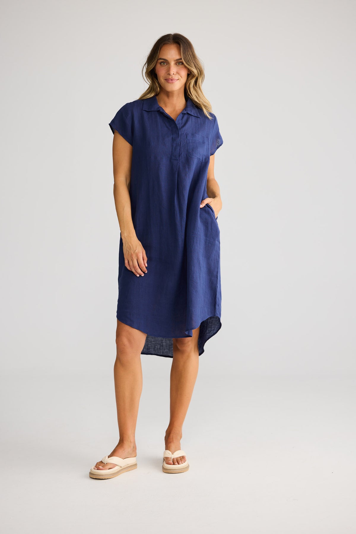 Ahoy Tunic Dress in Navy — additional view 3.