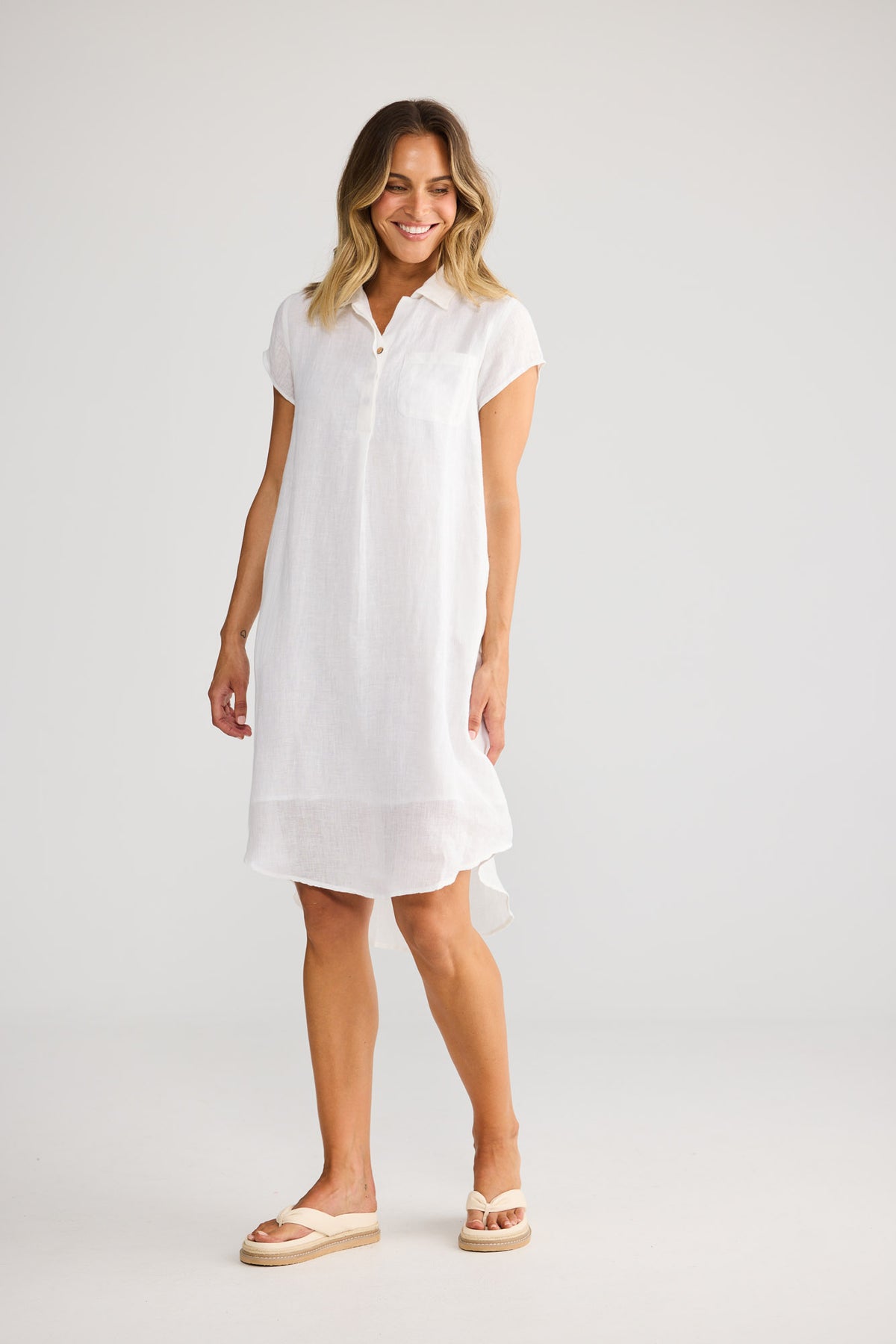 Ahoy Tunic Dress in White — additional view 2.
