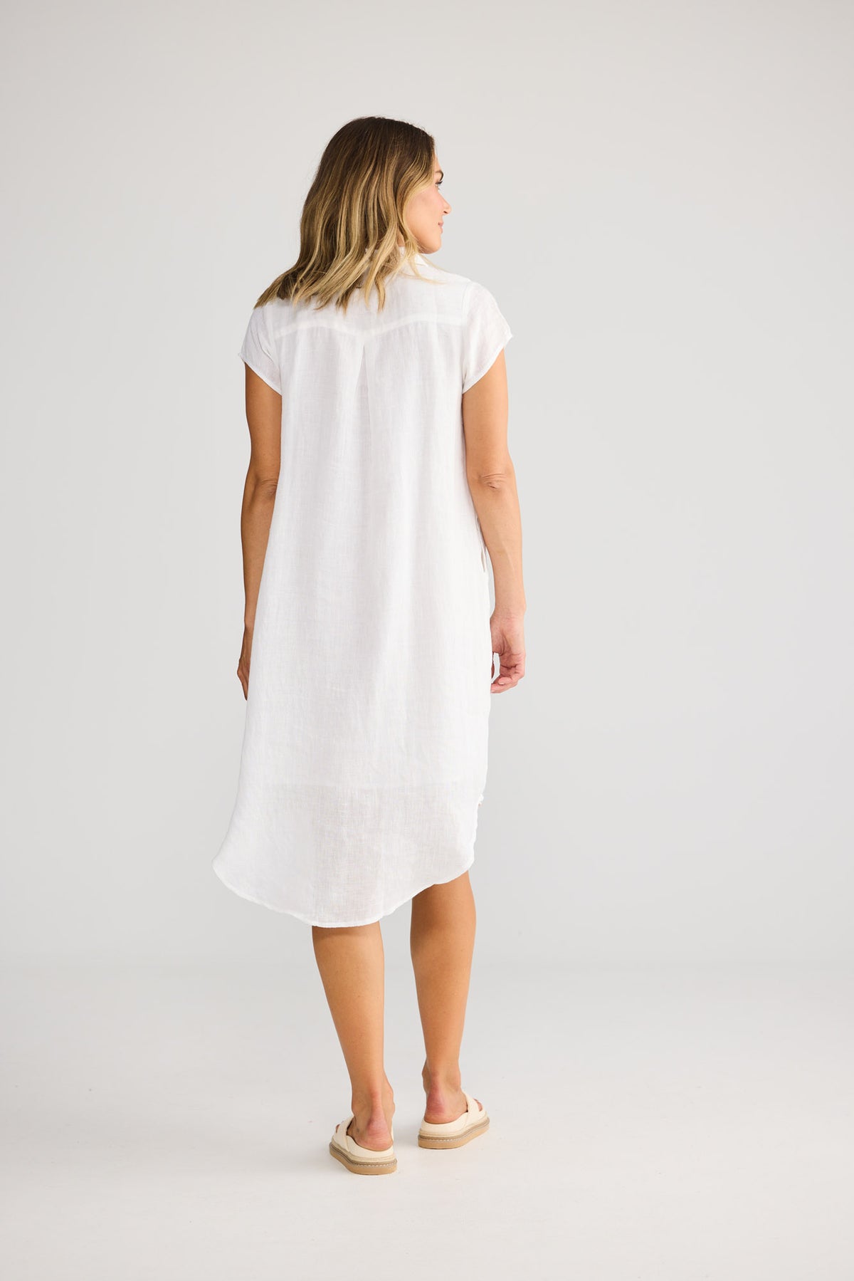 Ahoy Tunic Dress in White — additional view.