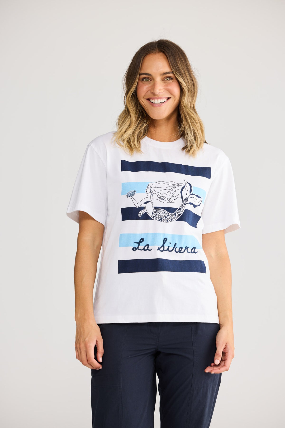 Coral Tee in White — additional view.