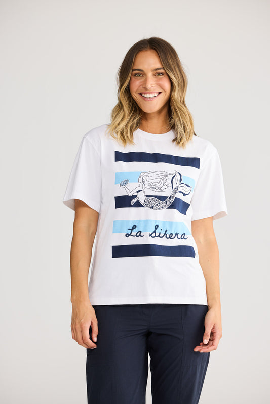 Coral Tee in White — additional view.