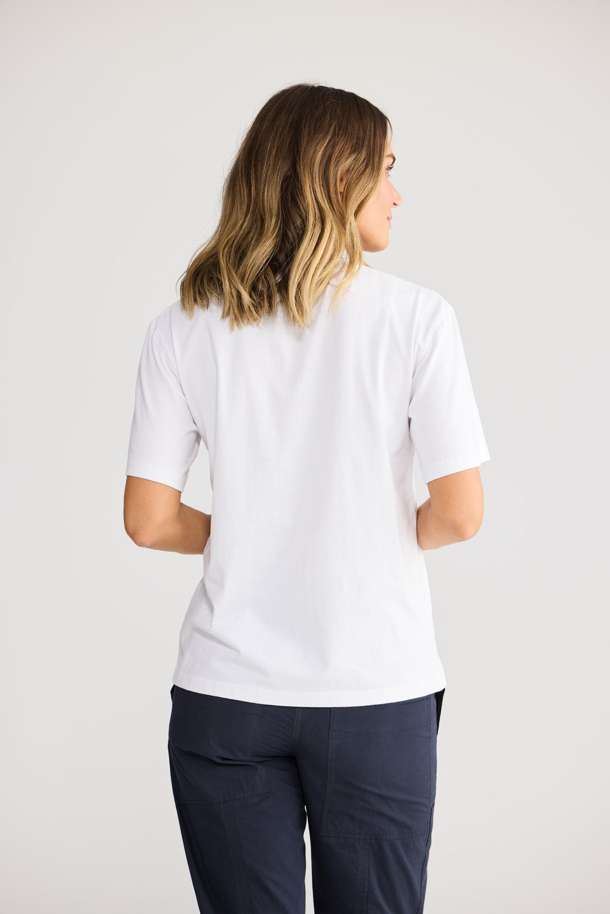 Coral Tee in White — additional view 3.
