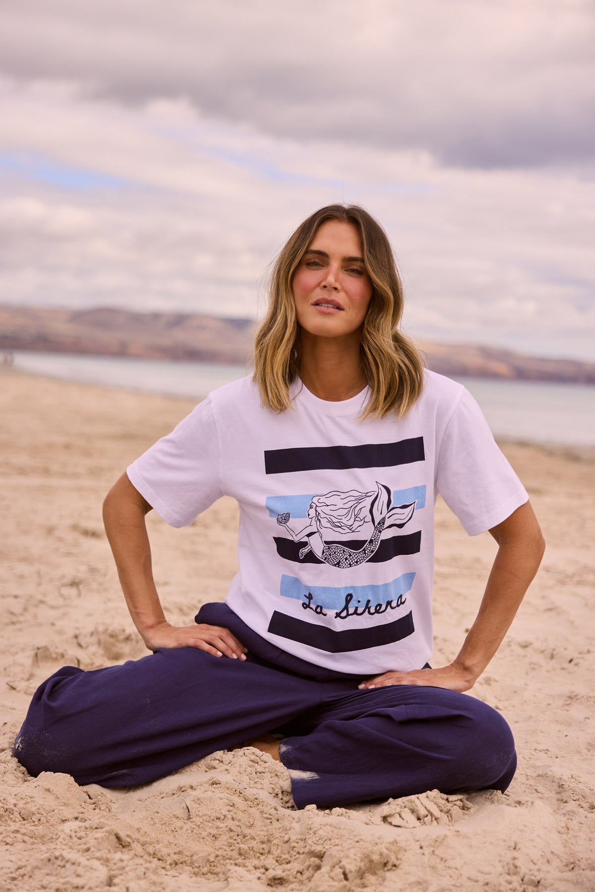 Coral Tee in White — additional view.