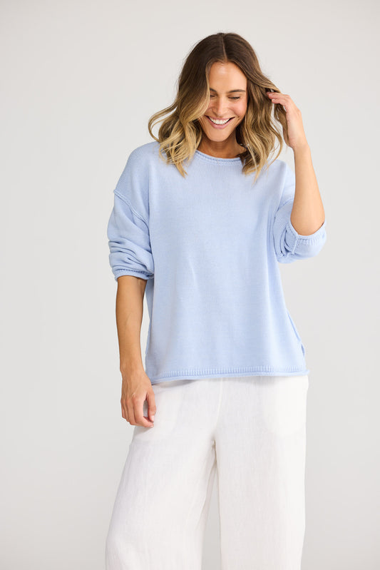 Breaker Knit Sweater in Blue — additional view.