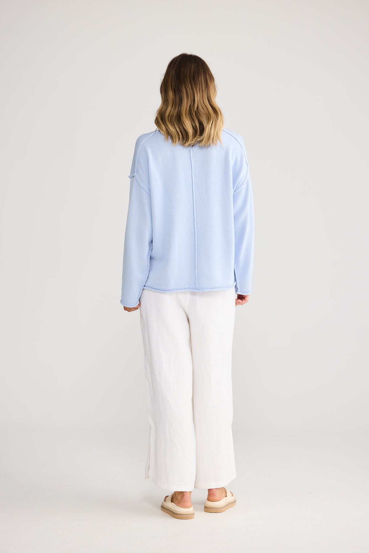Breaker Knit Sweater in Blue — additional view 4.