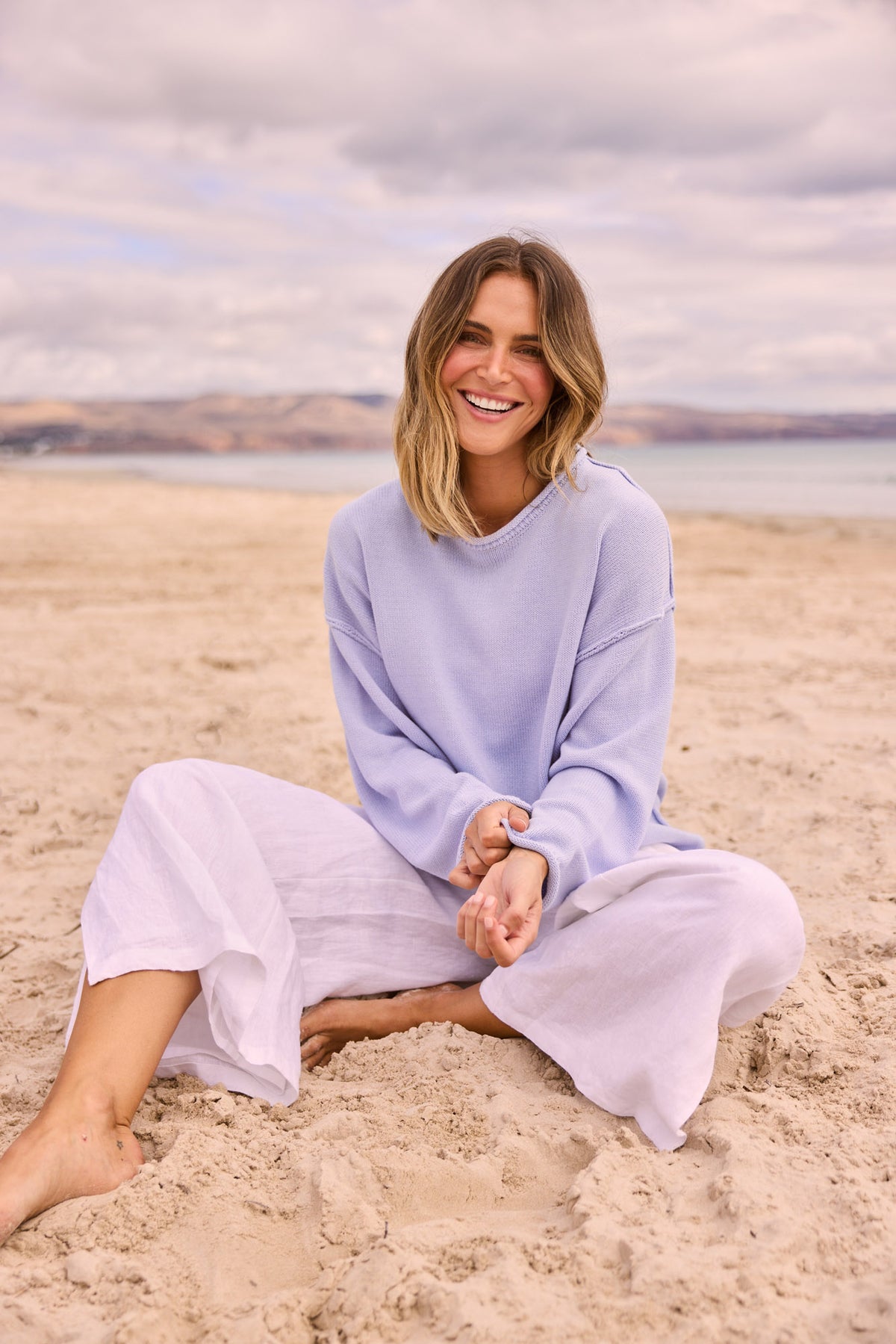 Breaker Knit Sweater in Blue — additional view 2.