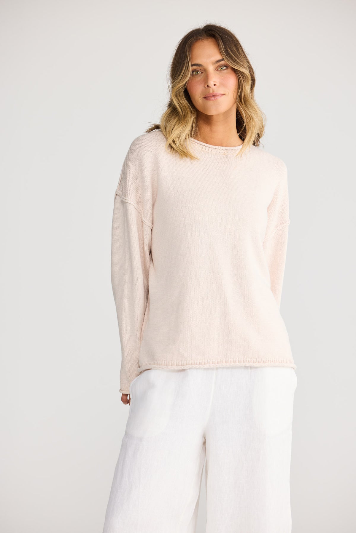 Breaker Knit Sweater in Dove — additional view.