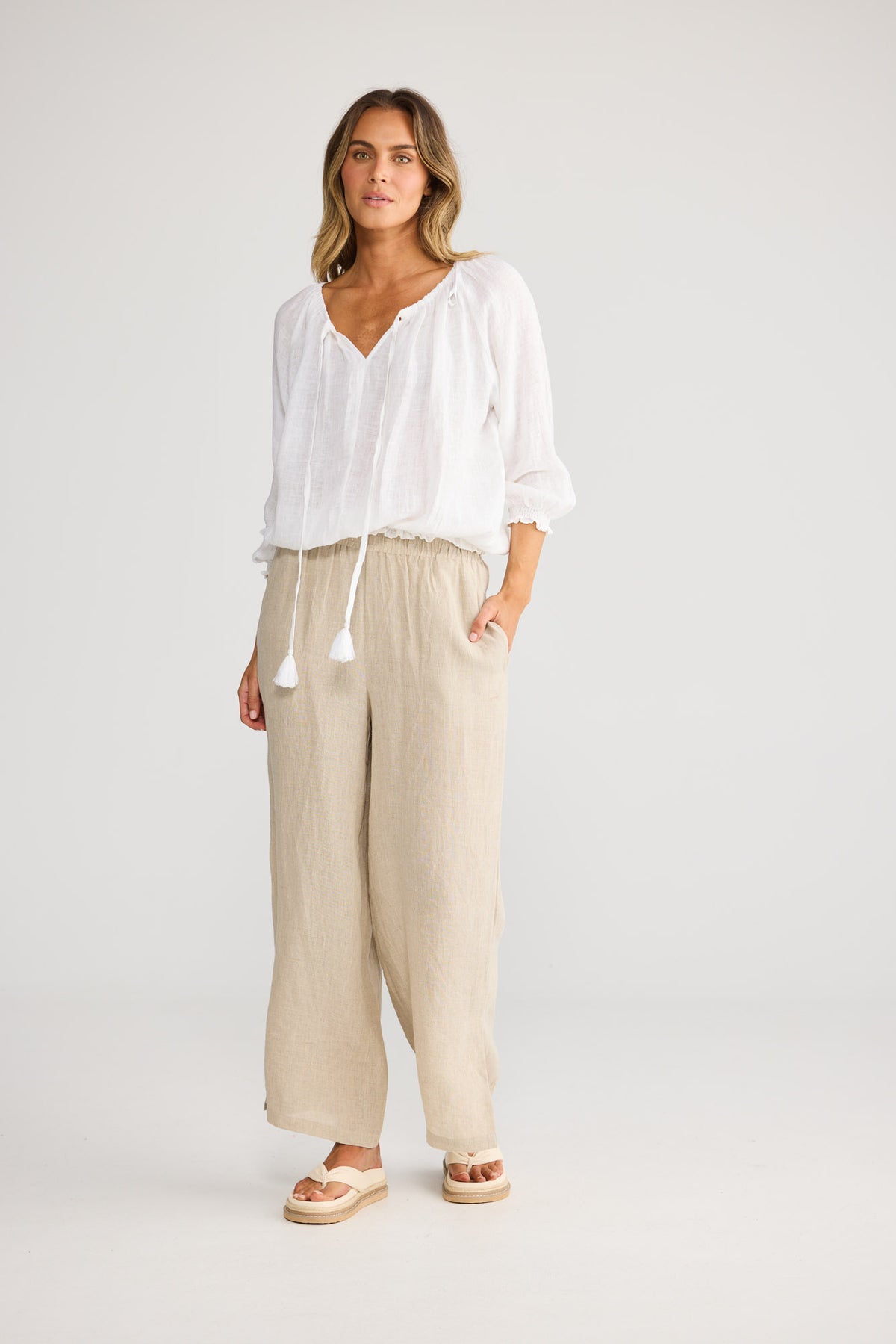 Seaside Top in White — additional view.